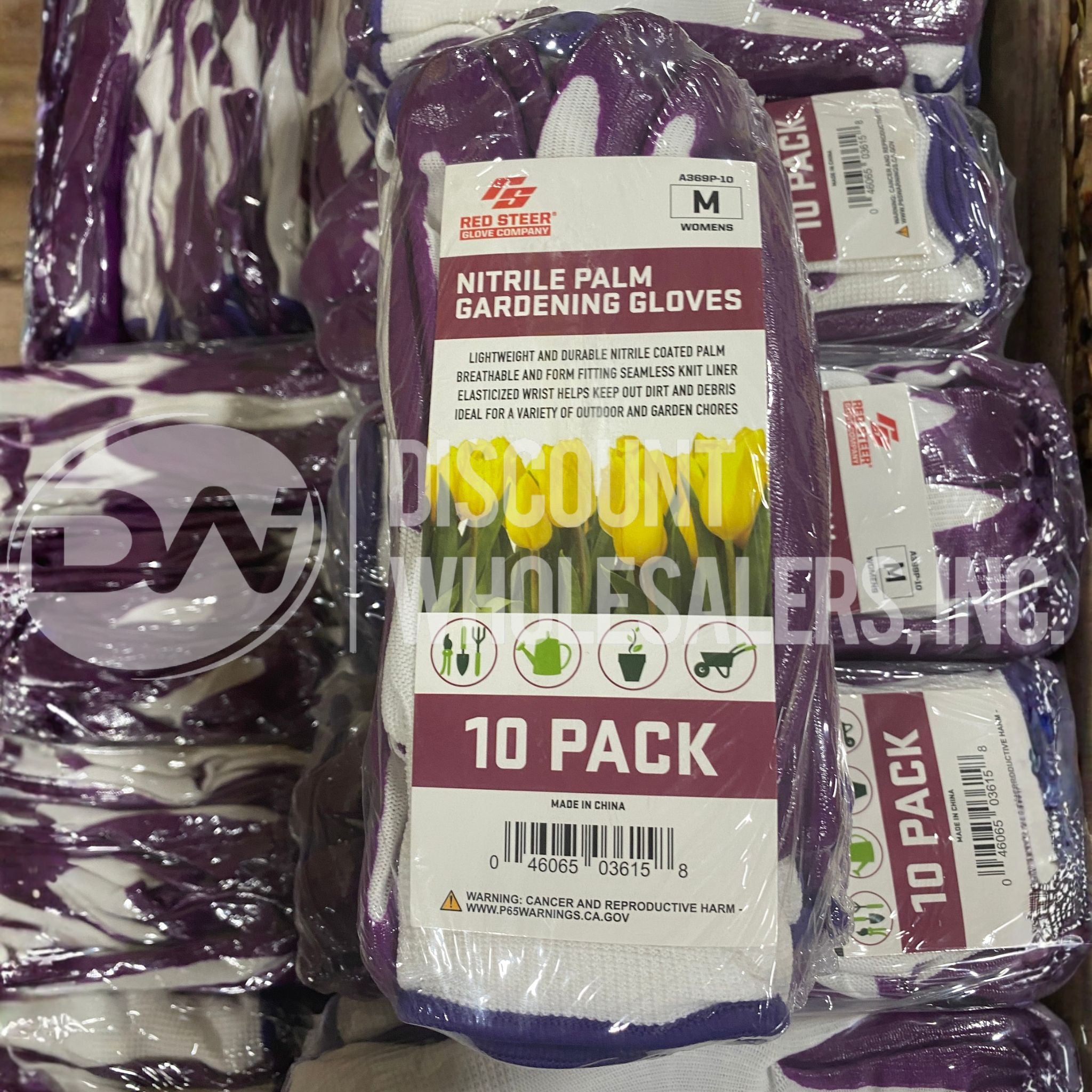Red Steer Glove Company Nitrile Palm Gardening Gloves M Womens (576 Pcs Per Pallet)