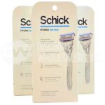 Schick Hydro Dry Skin 1 Razor + 2 Cartridges , 5 Blades 2 Hour Moisturizing Japanese Rice Bran Oil (600 Pcs Per Pallet) 3