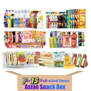 Asian Snack Box | 15 Full-Size Japanese Korean Chinese Snacks & Drinks Dessert Candy