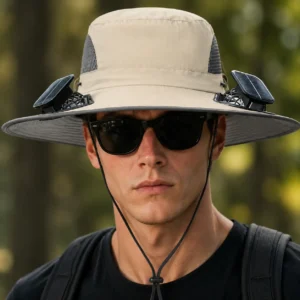 [Clearance + Free Shipping] Dual-Power Solar Cooling Fan Hat | Rechargeable Sun Protection Bucket Hat